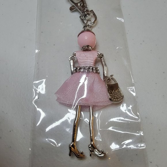 Purse Charm/Key Chain- Fashion Women Pink - Picture 3 of 3